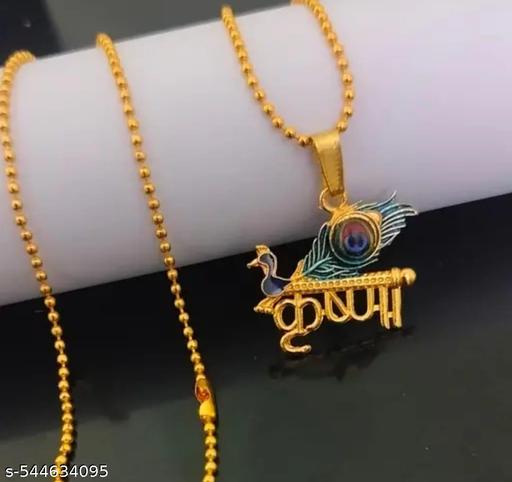 Embellished With CZ Jai Shree Shyam Pandent