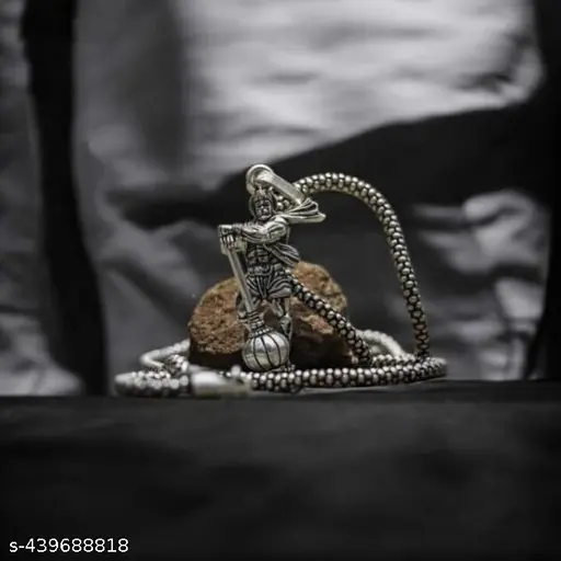 Hanuman Ji With Gadda Silver Pandent