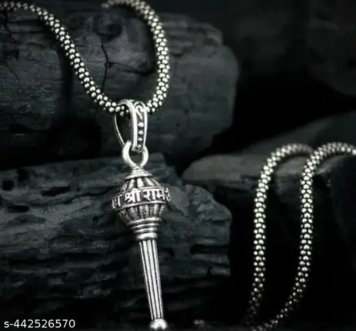 Hanuman Gada Pandent Silver Plated